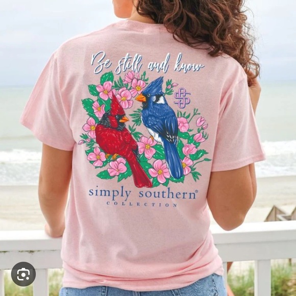 Brand New Simply Southern "Be Still and Know" Light Pink Tee – size small - Picture 1 of 5
